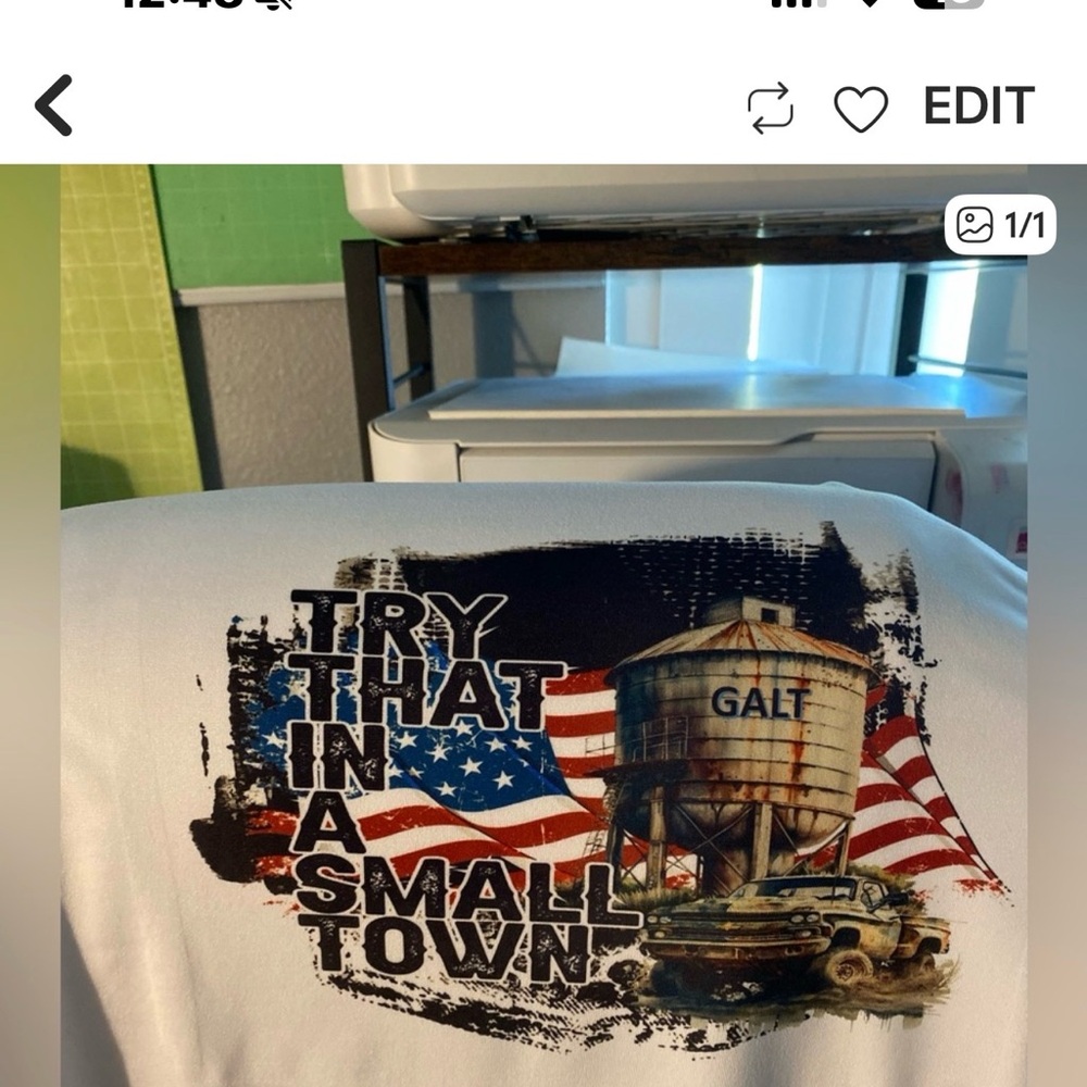 Patriotic 'Try That In A Small Town' Graphic Tee with any name on water tower